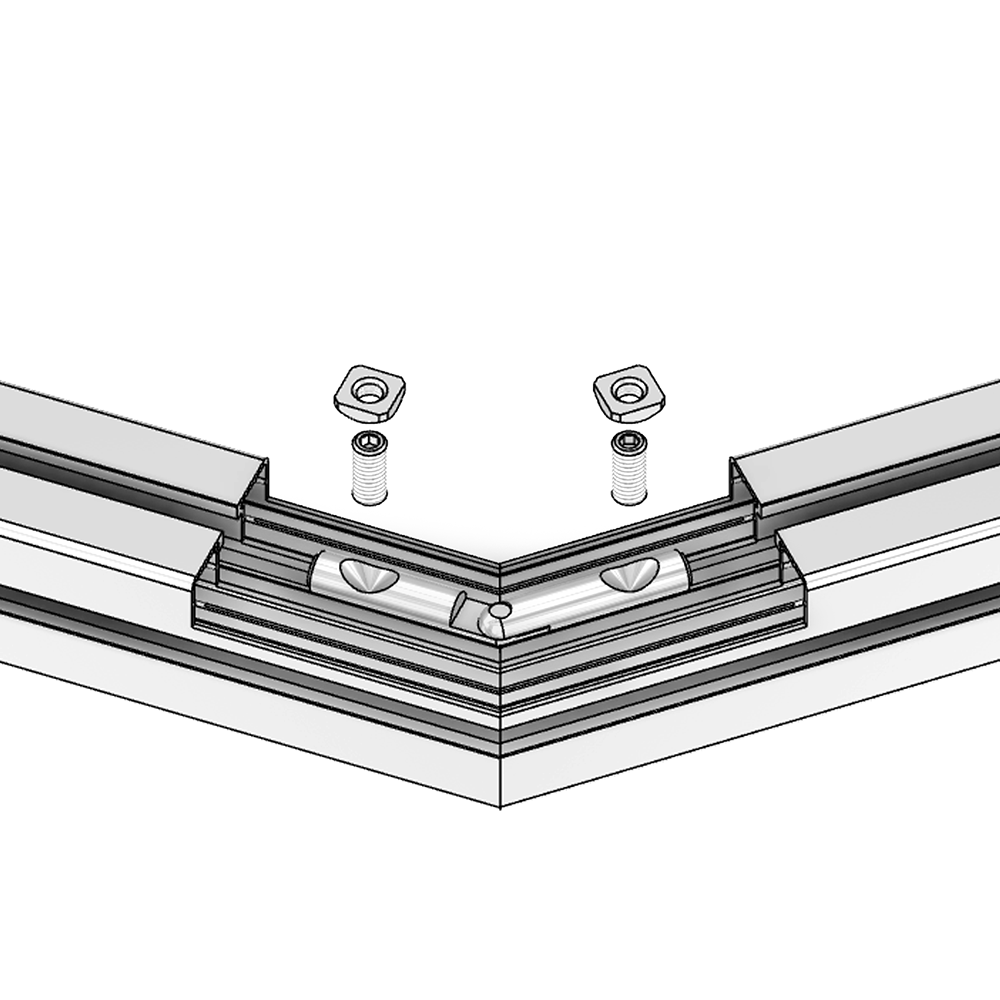 41-222-1 MODULAR SOLUTIONS 45 MITRE CONNECTOR 90 DEG DRILLING REQUIRED